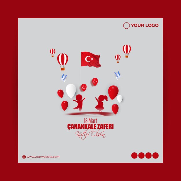 Ilustración vectorial para 18 Mart Canakkale Zaferi