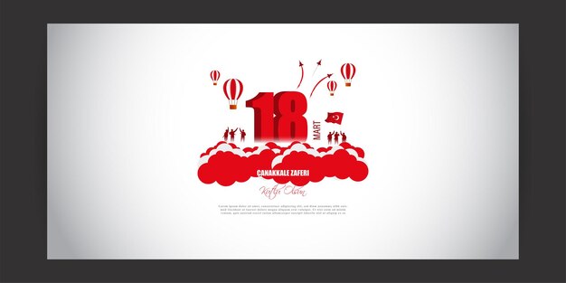 Ilustración vectorial para 18 Mart Canakkale Zaferi