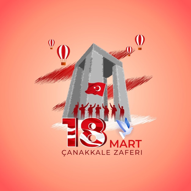 Ilustración vectorial para 18 Mart Canakkale Zaferi
