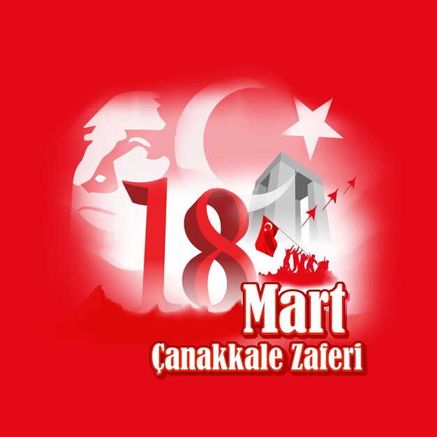 Ilustración vectorial de 18 mart canakkale zaferi