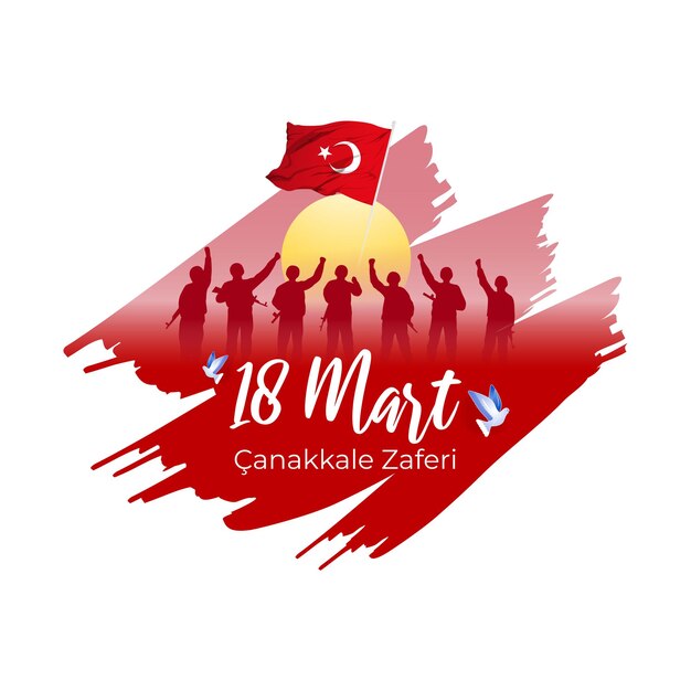 Ilustración vectorial de 18 mart canakkale zaferi