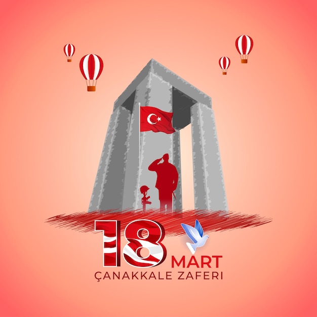 Ilustración vectorial para 18 Mart Canakkale Zaferi