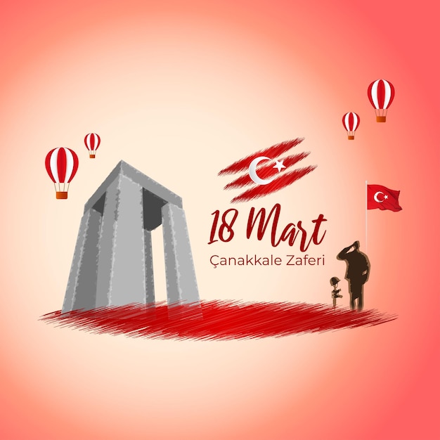 Ilustración vectorial para 18 Mart Canakkale Zaferi