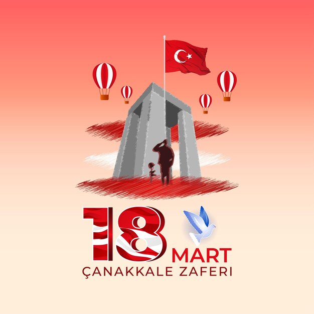 Ilustración vectorial para 18 Mart Canakkale Zaferi