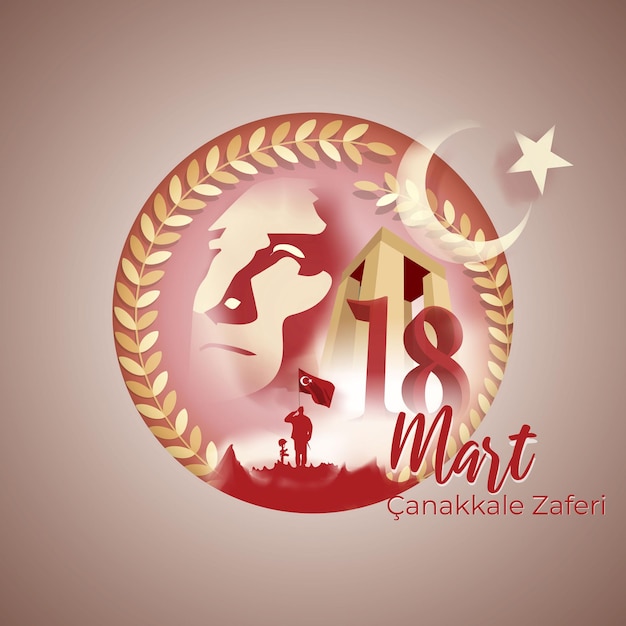 Ilustración vectorial para 18 mart Canakkale Zaferi