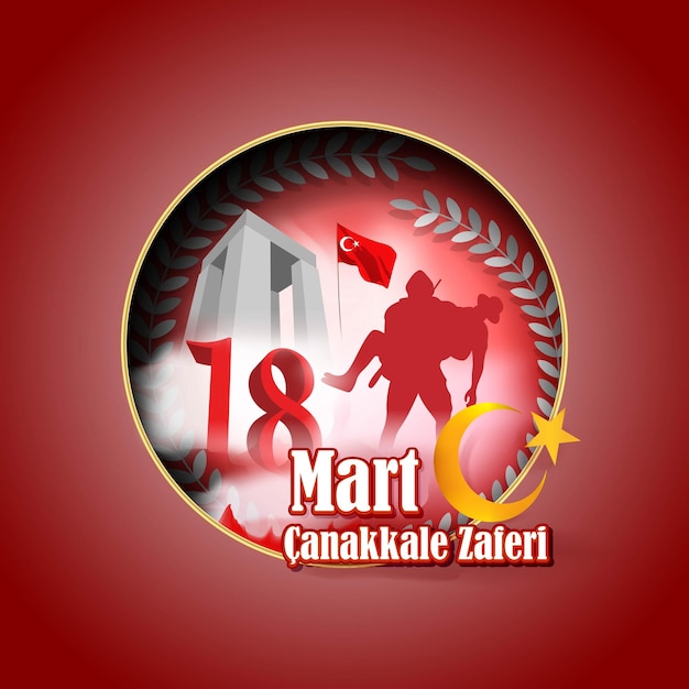Ilustración vectorial para 18 mart Canakkale Zaferi