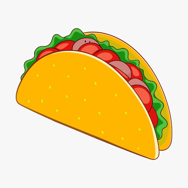 Ilustración vectorial 2D colorida de tacos perfecta para diseños con temas de comida mexicana