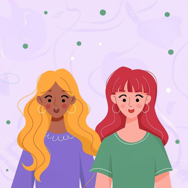 Vector ilustración vectorial 2d coloridas chicas geniales