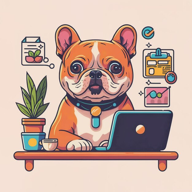 Vector ilustración vectorial 2d colorido negocio de animales entrenamiento y estudio trabajo duro éxitos