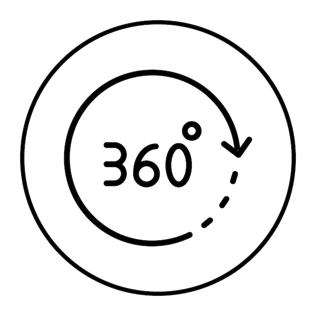 Ilustración vectorial de 360 grados
