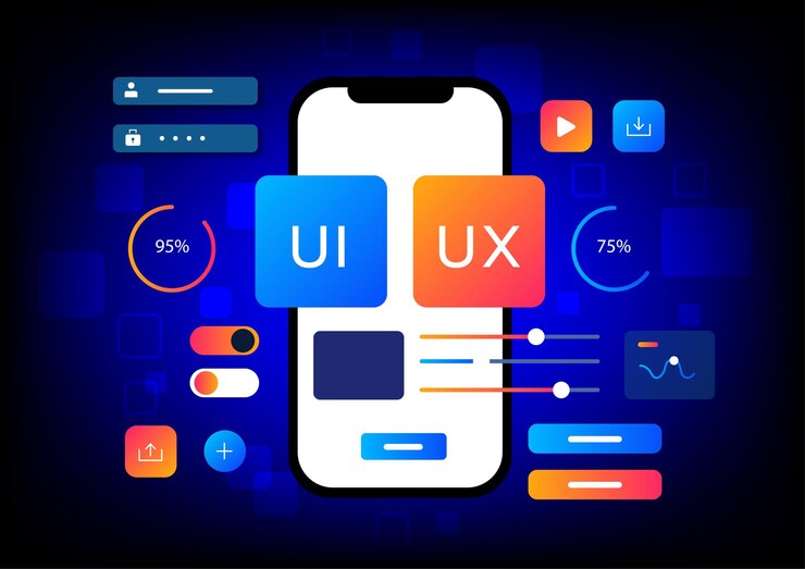 Vector ilustración vectorial 3d de diseño de interfaz de usuario o ux de estilo plano