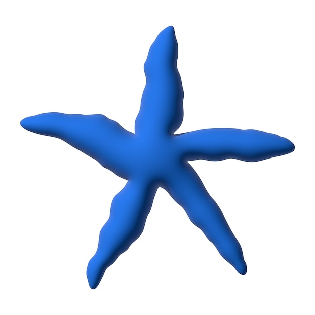 Vector ilustración vectorial 3d de las estrellas de mar azules