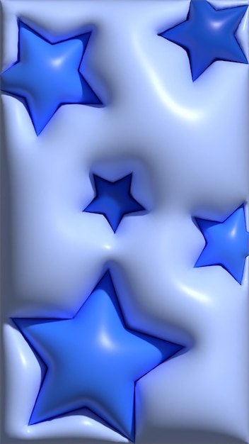 Vector ilustración vectorial 3d fondo de pantalla 3d de estrellas azules vectoriales para tu teléfono