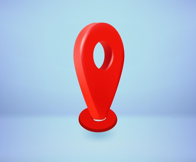 Ilustración vectorial 3D del icono de la pinza de la ubicación