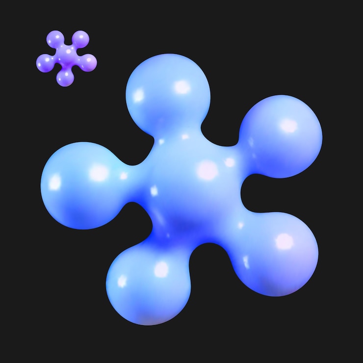 Vector ilustración vectorial 3d de una molécula abstracta