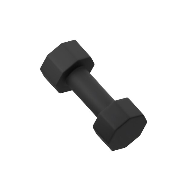 Ilustración vectorial 3D de pesas hexagonales negras que representan entrenamiento de fuerza y aptitud adecuada para entrenamiento en gimnasio y diseños relacionados con la salud Simple y moderno para uso versátil