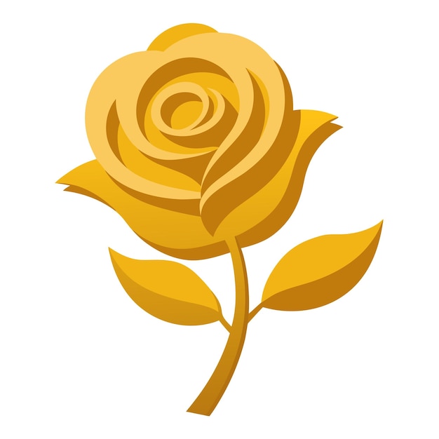 Ilustración vectorial 3D de la rosa dorada