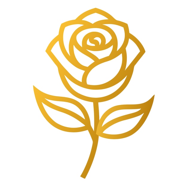 Ilustración vectorial 3D de la rosa dorada