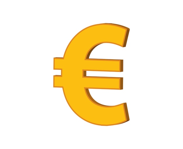 Vector ilustración vectorial 3d del signo de la moneda euro