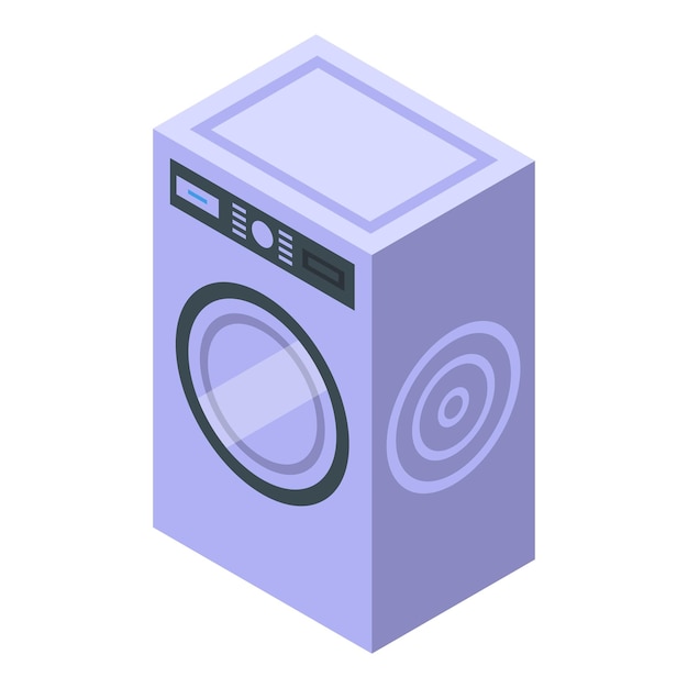Ilustración vectorial 3D de una vista isométrica de una lavadora moderna