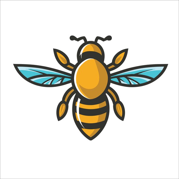 Ilustración vectorial de una abeja para fines de logotipo