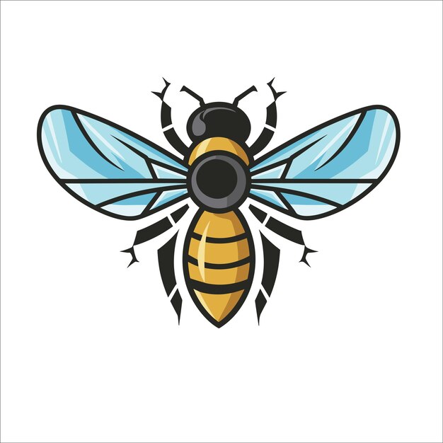 Ilustración vectorial de una abeja para fines de logotipo