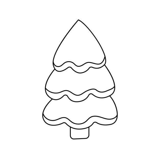 Ilustración vectorial de abeto en estilo doodle aislada sobre fondo blanco