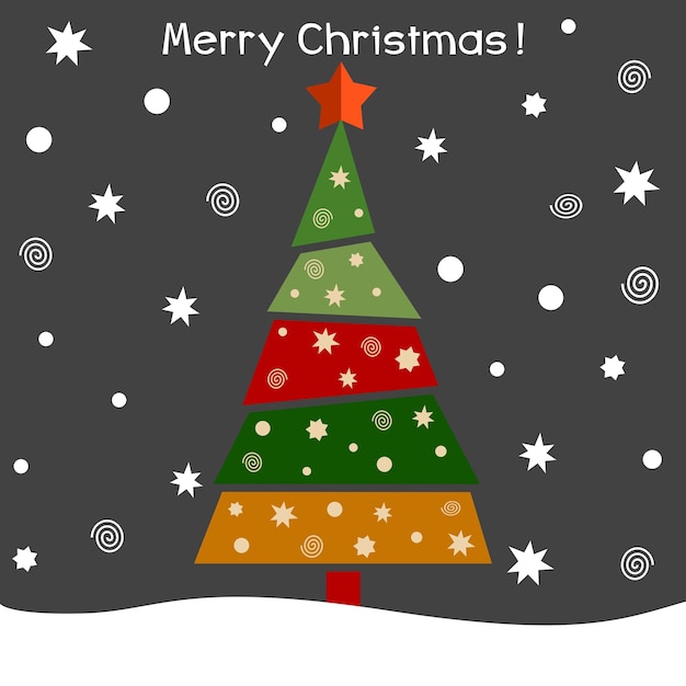Ilustración vectorial de un abeto de Navidad