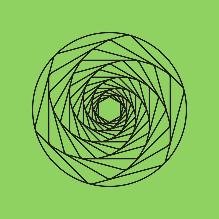 Vector ilustración vectorial abstracta círculo hipnótico fondo verde