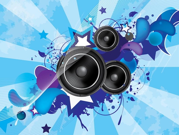 Ilustración vectorial abstracta de fondo de la música grunge