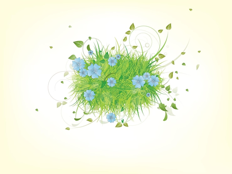 Vector ilustración vectorial abstracta de hierba verde de primavera y verano con fondo
