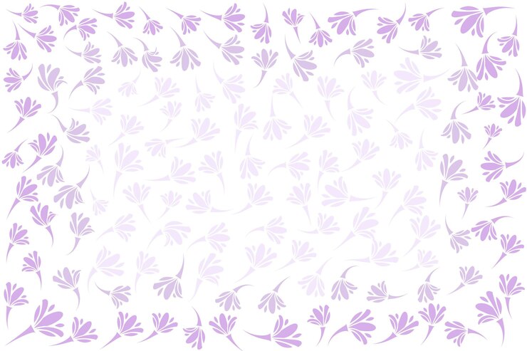 Ilustración vectorial abstracta de patrón floral púrpura y lila con espacio de copia en el centro para el texto