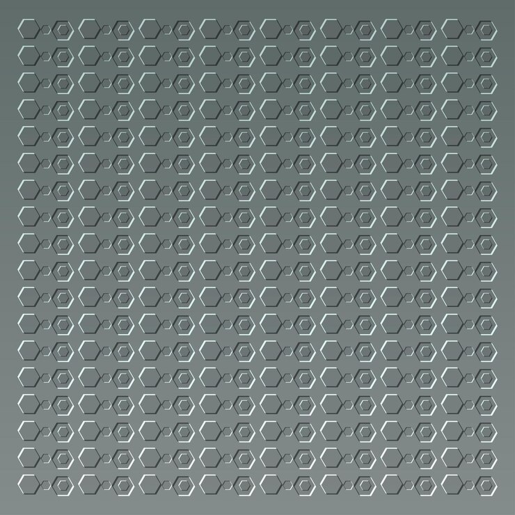 Vector ilustración vectorial abstracta patrón geométrico con forma de hexágono en fondo gris