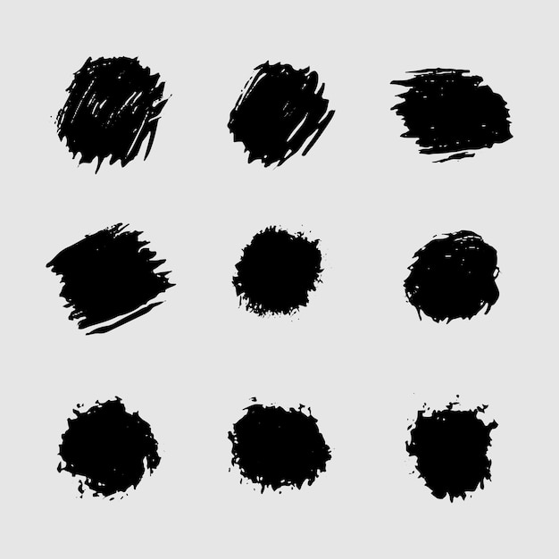 Ilustración vectorial abstracta de pinceladas negras sobre un fondo blanco