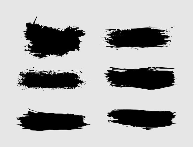 Ilustración vectorial abstracta de pinceladas negras sobre un fondo blanco