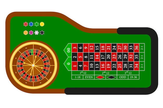 Ilustración vectorial de las acciones de la ruleta de casino