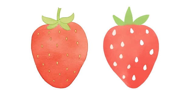 Ilustración vectorial de acuarela de fresa muy bonita