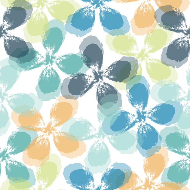 Ilustración vectorial de acuarela con textura de arte abstracto y diseño de flores textiles