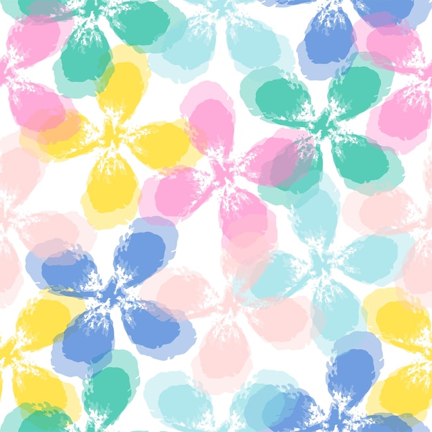 Ilustración vectorial de acuarela con textura de arte abstracto y diseño de flores textiles
