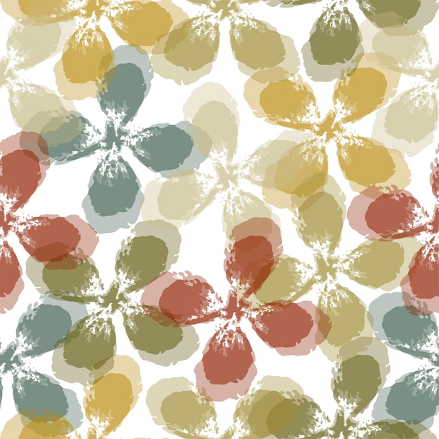 Ilustración vectorial de acuarela con textura de arte abstracto y diseño de flores textiles