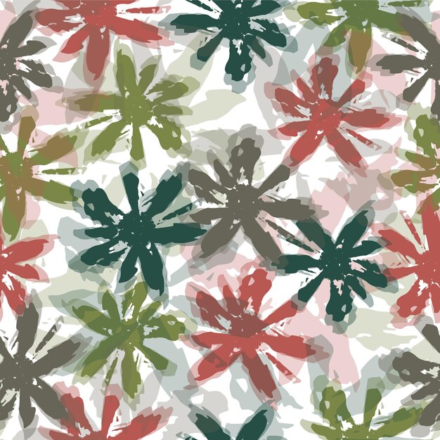 Ilustración vectorial de acuarela con textura de arte abstracto y diseño de flores textiles
