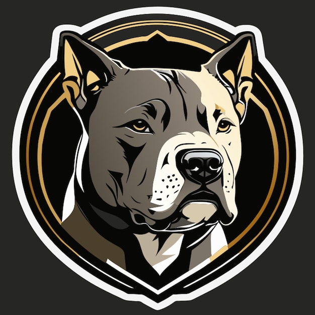 Vector ilustración vectorial del adhesivo del pit bull terrier estadounidense