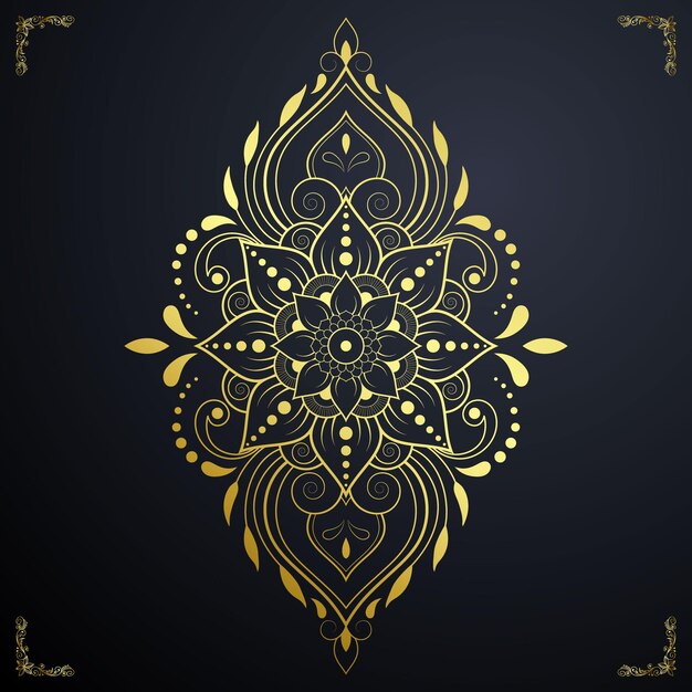 ilustración vectorial de adorno mehndi
