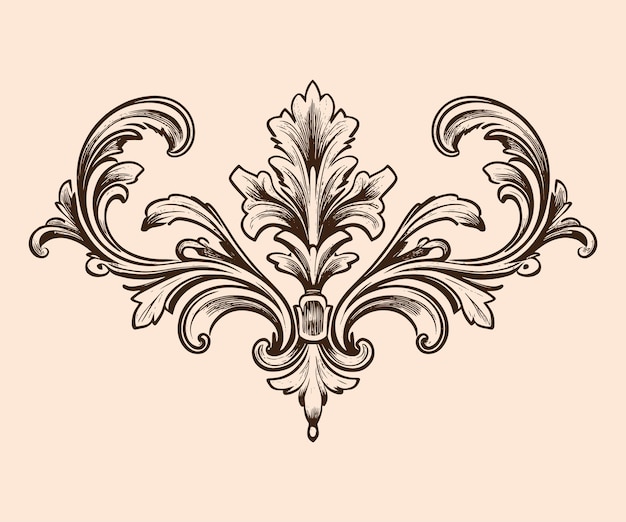 Ilustración vectorial de adornos florales y frondosos