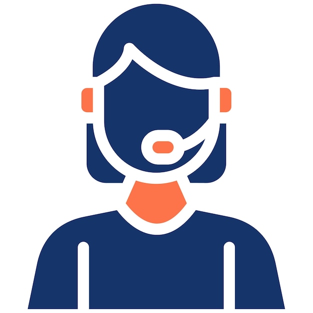Ilustración vectorial de la agente de apoyo técnico femenina