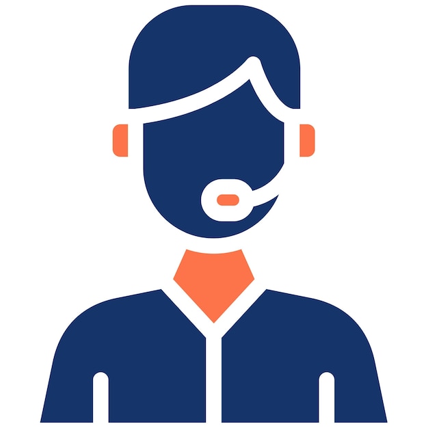 Ilustración vectorial del agente de apoyo técnico masculino