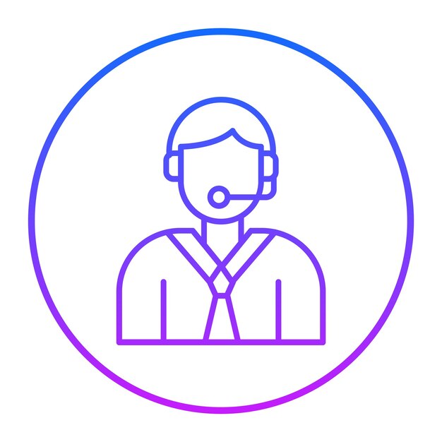 Ilustración vectorial del agente de servicio al cliente