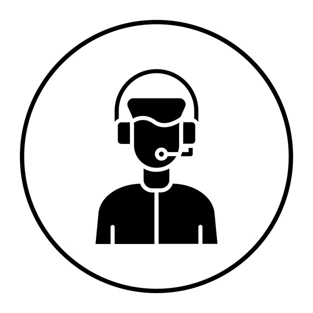 Ilustración vectorial del agente de servicio al cliente