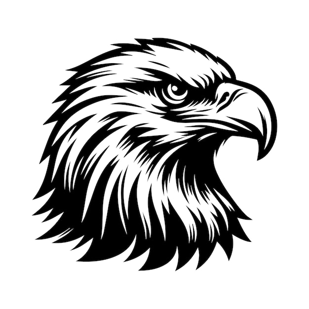 Ilustración vectorial de águila calva silueta Diseño de ilustración vectoria de águila en estilo de colores retro