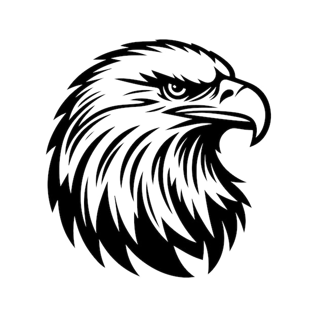 Ilustración vectorial de águila calva silueta Diseño de ilustración vectoria de águila en estilo de colores retro